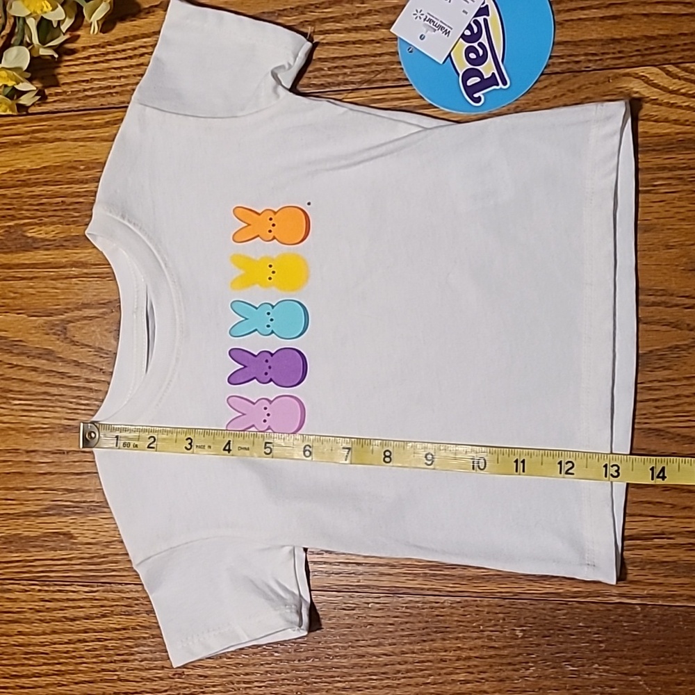 Peeps NWT White Kids T-Shirt with Colorful Bunny Print - 18 Months - Picture 7 of 9